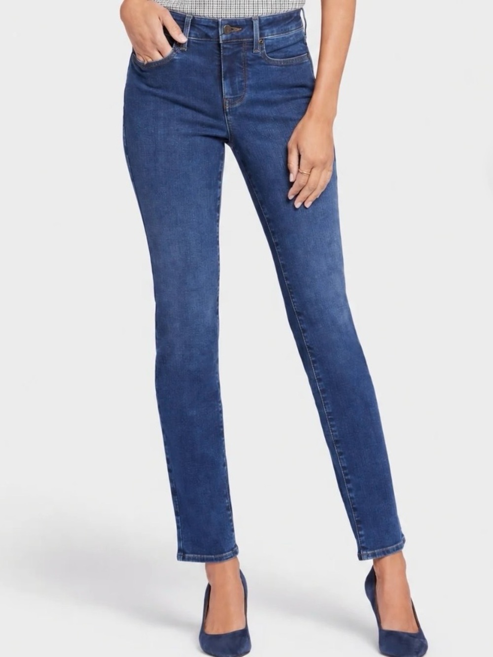NYDJ Sheri Slim Straight High Rise Jeans 14